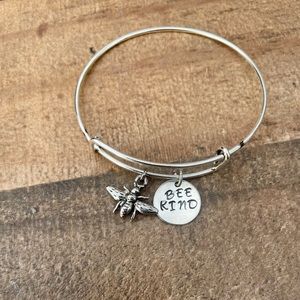“Bee kind” hand stamped bracelet